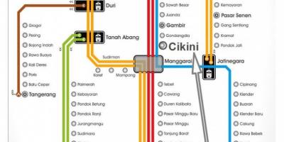 Mapa dworca kolejowego w Dżakarta 