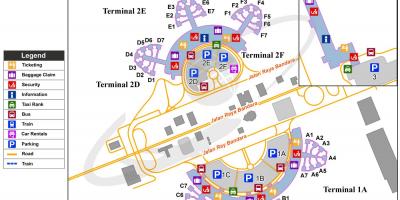Międzynarodowego lotniska Soekarno-Hatta mapie