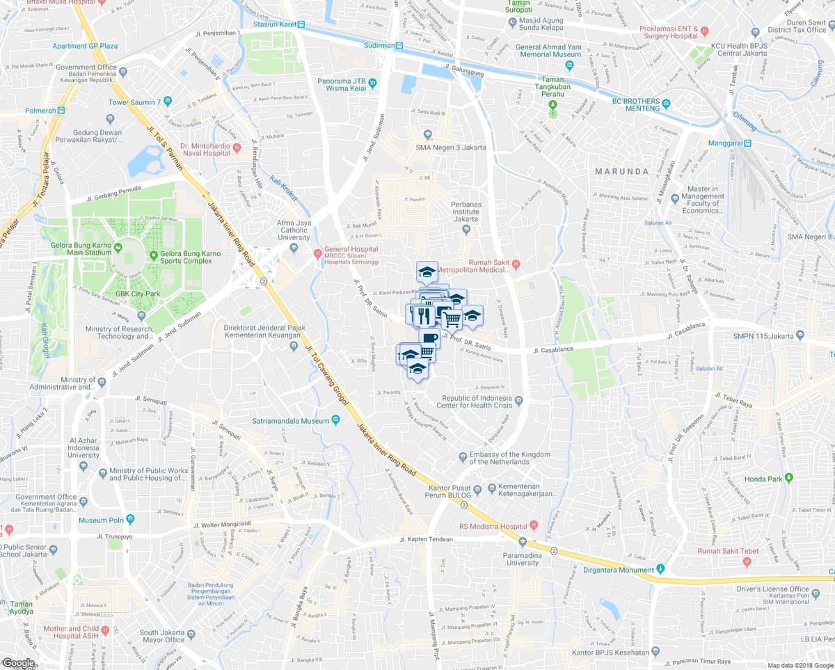 mapa Кунинган, Dżakarta