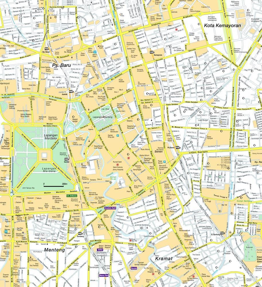 mapa Dżakarta ментенг