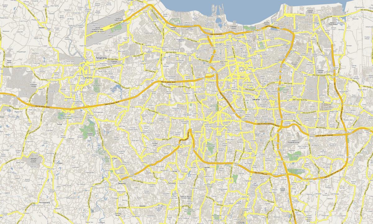 mapa Dżakarta drodze
