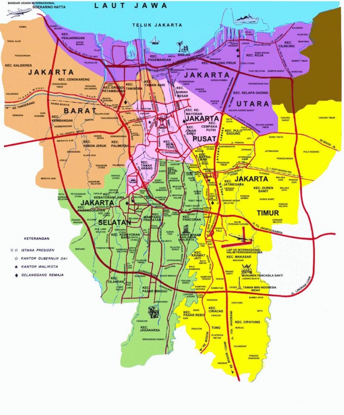 mapa atrakcji Dżakarta