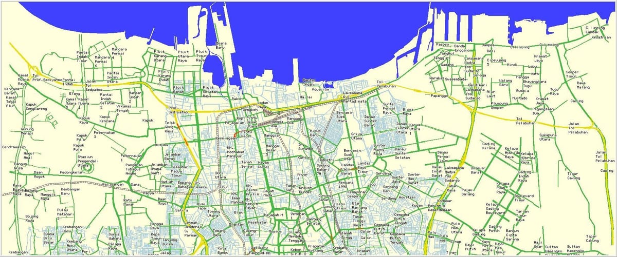 mapa Бекаси