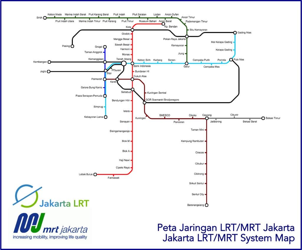 Dżakarta LRT mapie