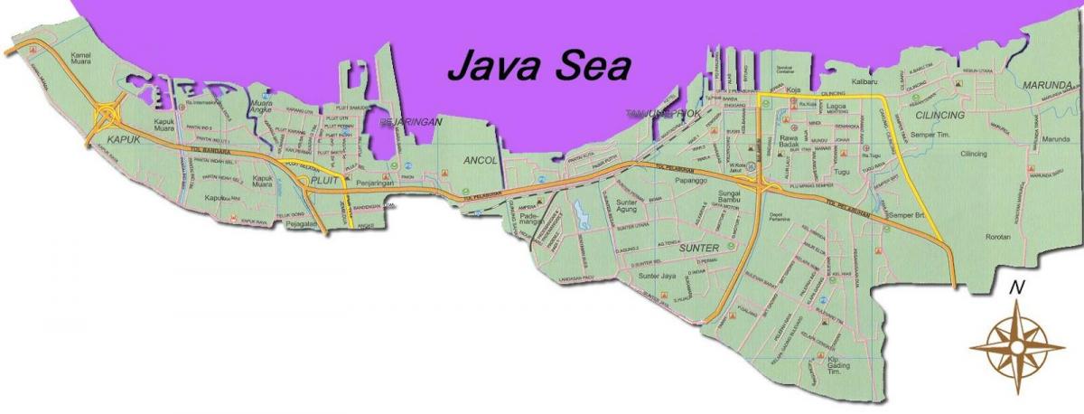 Dżakarta utara mapie