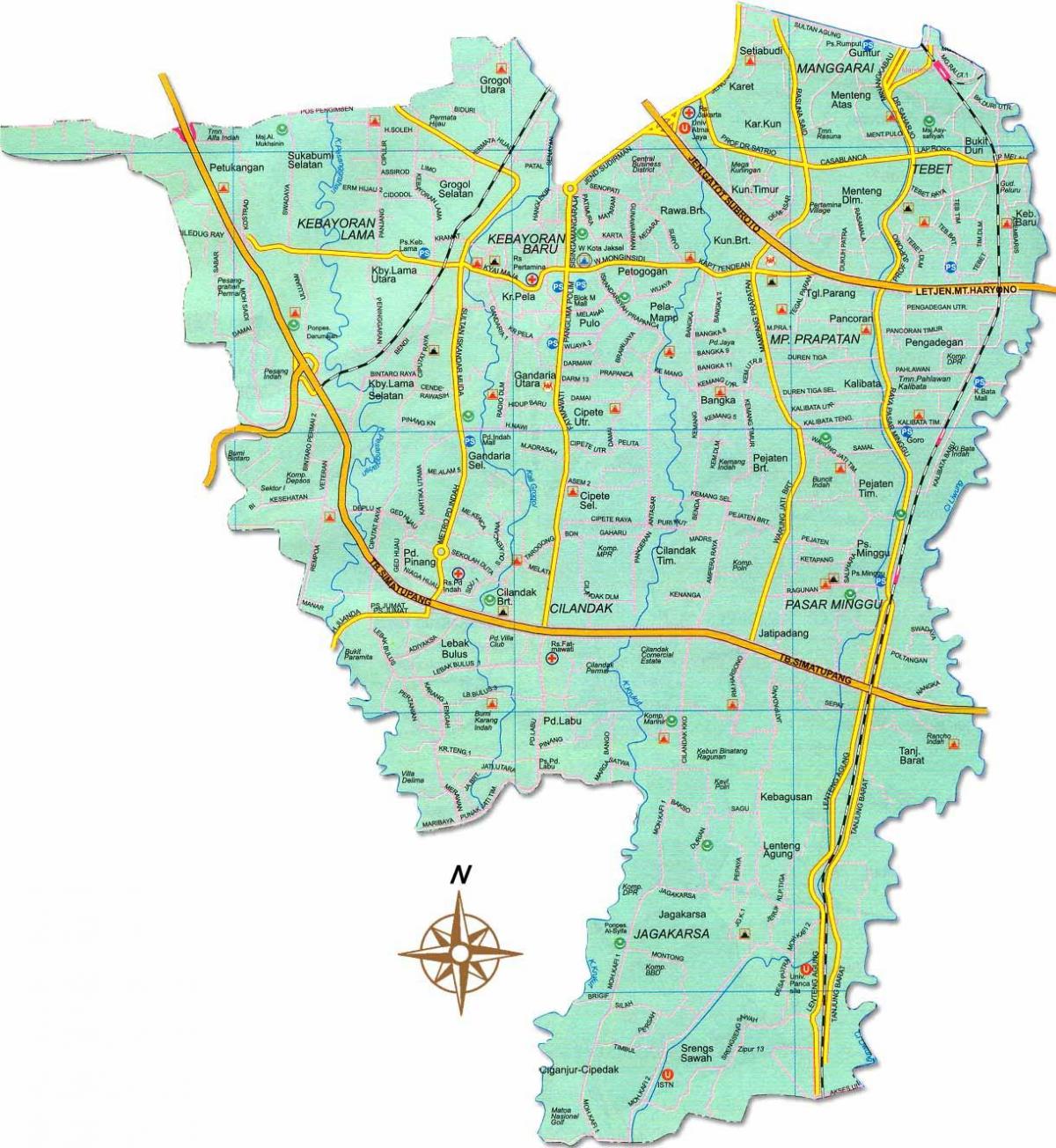 mapa Dżakarta селатан