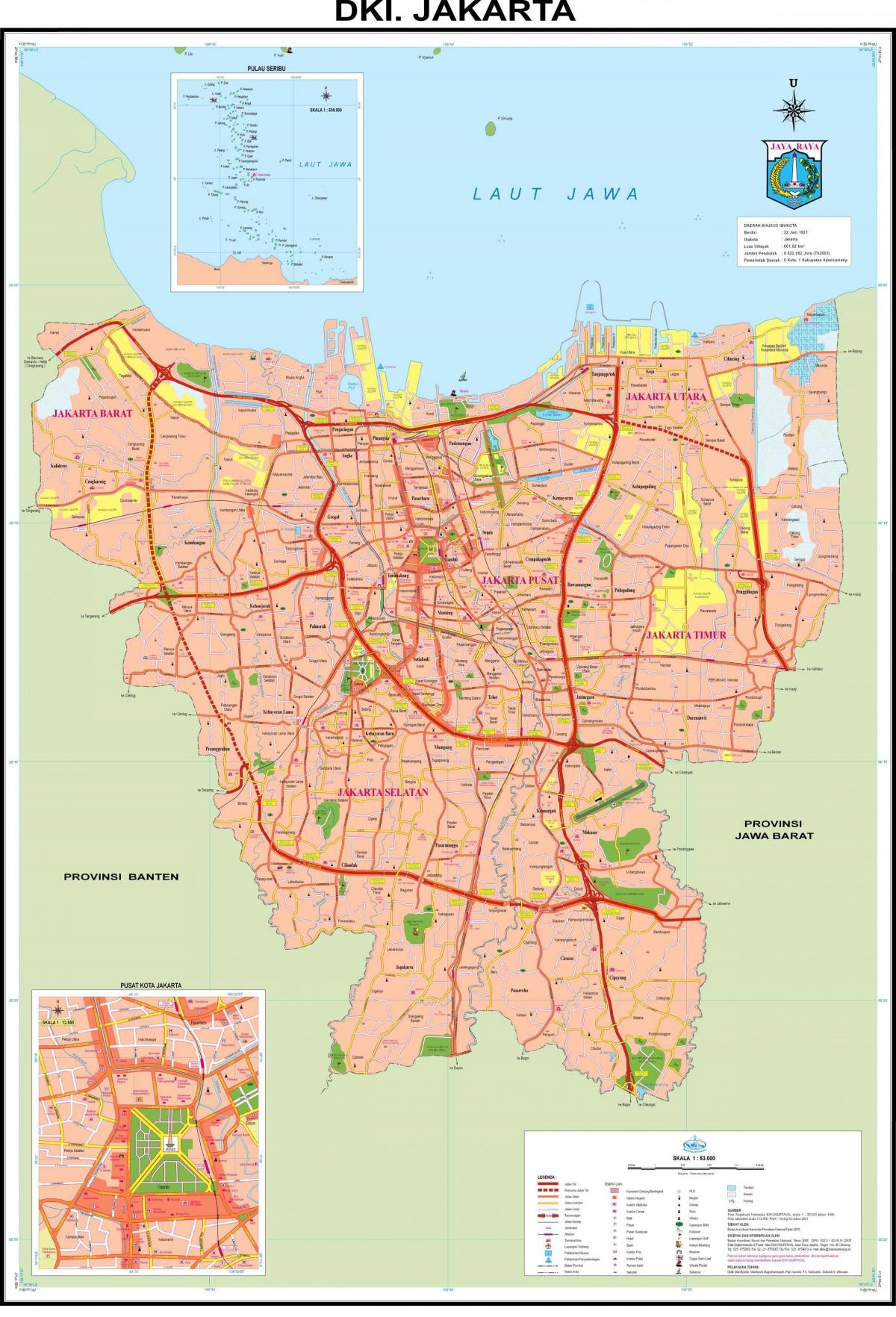 centralna Dżakarta mapie