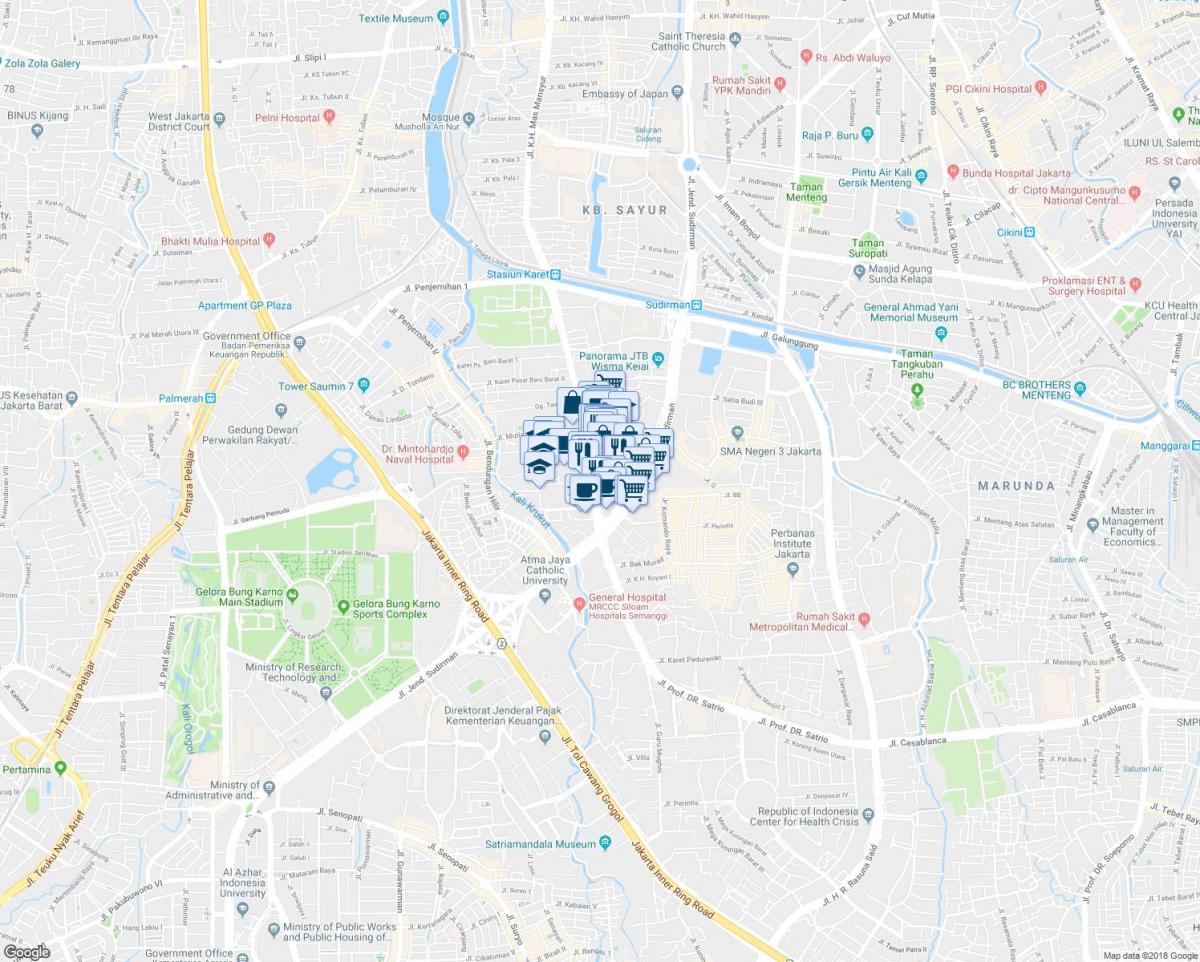 Jakarta Dżakarta mapie