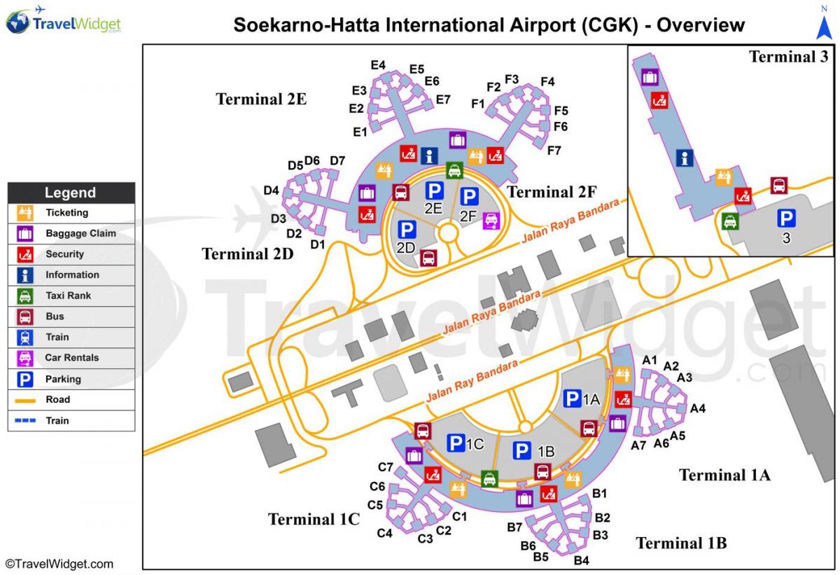Soekarno Hatta terminal lotniska mapie